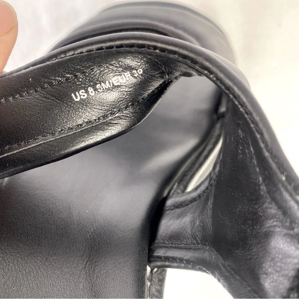 Vince Fresca Satin Strappy‎ Sandals 8.5 Black Sporty Chunky